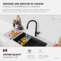 STYLISH Napoli Single Handle Matte Black Pull Down Kitchen Faucet