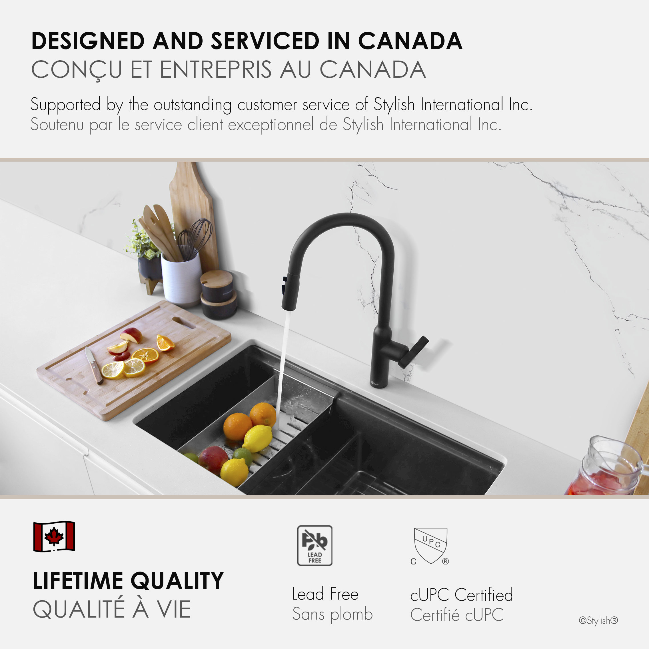 STYLISH Napoli Single Handle Matte Black Pull Down Kitchen Faucet