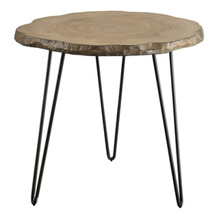 23.5 inch Wood Slab Side Table - 22 inches wide by 22 inches deep ...