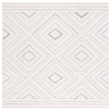 Safavieh Cottage Collection COT202A Rug, Ivory/Light Grey, 6'7" X 6'7" Square