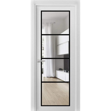 Solid French Door 36x80 | Lucia 2466 White Silk| Bathroom
