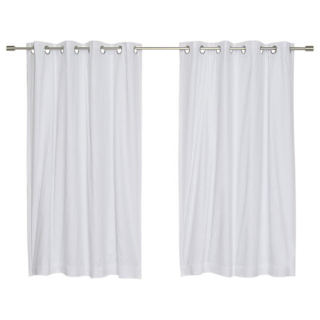 Solid Cotton Blackout Curtain, White, 52"x84"