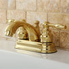 Kingston Brass KB2602KL 4 in. Centerset Bathroom Faucet, Polished Brass