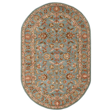 Safavieh Heritage Collection HG969 Rug, Blue, 5' X 8' Oval