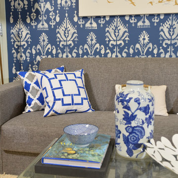 Ikat Samarkand Stenciled Living Room