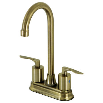 KB8493SVL Two-Handle 2-Hole Deck Mount Bar Faucet, Antique Brass