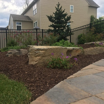 Backyard Patio & Landscape Design w/ Lighting around Pool