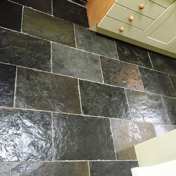 Rough Chinese Slate Kitchen Floor Revitalised in Cheadle
