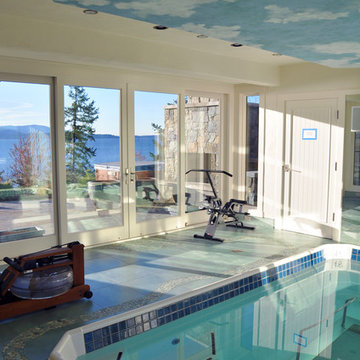 Porcelain Floor with River Rock