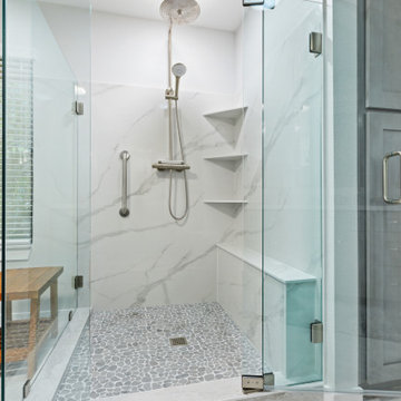 Master bathroom with a standalone tub