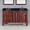 OVE Decors Buckingham 60 in. Dark Cherry Double Sink Vanity with Granite Top