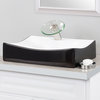 Black and White Porcelain Vessel Sink With Faucet Hole