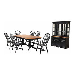 Sunset Trading - 9-Piece Eco-Friendly Double Pedestal Trestle Dining Set - Dining Sets