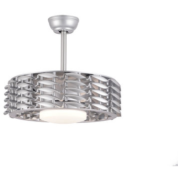 Oceano Bladeless Ceiling Fan, 6 Speeds with LED Light - 23 Inch, Nickel