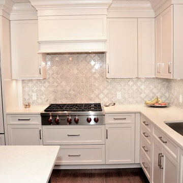 Small White & Walnut Transitional Kitchen