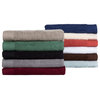 10-Piece Bath Towel Set 100% Cotton Ribbed Pile Absorbent Towels, Navy