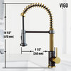 VIGO Edison Pull Down Kitchen Faucet, Matte Gold/Matte Black, Without Extras