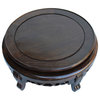 Chinese Brown Wood Round Table Top Stand Display Easel 11.75" Hws129B