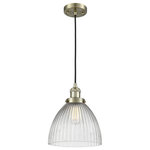Innovations Lighting - 1-Light Seneca Falls 9.5" Pendant, Antique Brass - One of our largest and original collections, the Franklin Restoration is made up of a vast selection of heavy metal finishes and a large array of metal and glass shades that bring a touch of industrial into your home.