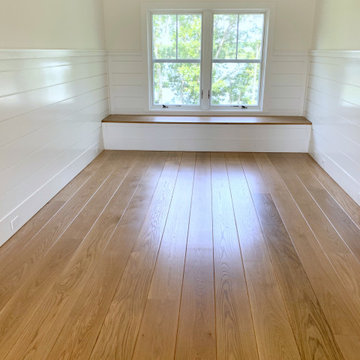 SHELTER ISLAND: 8" WHITE OAK INSTALLED & FINISHED WITH CUSTOM STAIN/ TRAFFIC HD