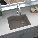 Karran USA - Karran Undermount Quartz Composite 24" Single Bowl Kitchen Sink, Concrete - Karran QU-671 25-inch single bowl kitchen sink with its spacious bowl, this design is both practical and elegant. Karran quartz composite kitchen sinks are extremely durable and are engineered to stand up to the toughest daily kitchen tasks. This simple to install undermount design is available in a choice of 6 elegant colors to compliment any decor.