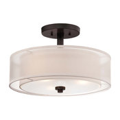 Parsons Studio 3 Light Semi-Flush Mount in Smoked Iron