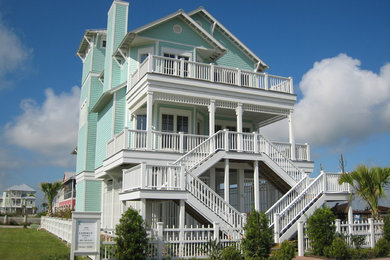 Inspiration for a coastal exterior home remodel in Houston
