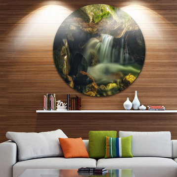 Wasatch National Forest Waterfall, Landscape Round Wall Art, 23"
