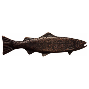 New Long Trout Right Face Cabinet Pull, Oil Rubbed Bronze
