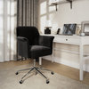 Modern Velvet Desk Chair, Rolling/Swivel, Black