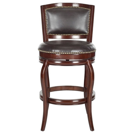 Safavieh Pasquale Swivel Barstool, Sierra Brown/Brown Seat