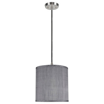 71016, 1-Light Hanging Pendant Ceiling Light, Gray and Black