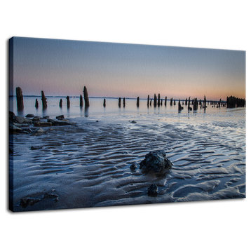 Low Tide At Battery Coastal Landscape Photo Canvas Wall Art Print, 12" X 16"