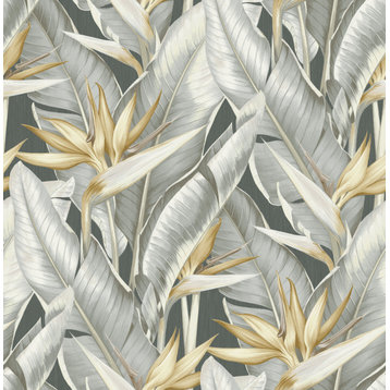 Arcadia Grey Banana Leaf Wallpaper Bolt