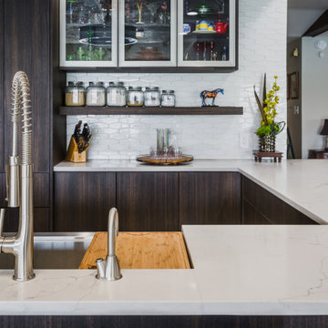 Warren Ave Kitchen Remodel | Workstation Sink & Floating Shelves