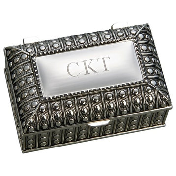 Beaded Antique Box, Silver Plated