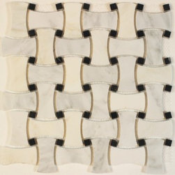 Bestview Stone Mosaic Bone Basketweave Polished Oriental White 203068 - Tile