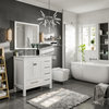 Eviva London Transitional Bathroom Vanity With White Carrara Top, White, 38"