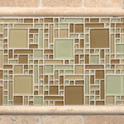 Mocha Cream Glass And Chiaro Travertine - Tile