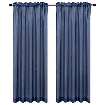 54"x96" Soho Sheer Curtain Panel, Set of 2, Blue