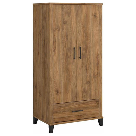 Somerset Tall Storage Cabinet with Doors in Fresh Walnut - Engineered Wood