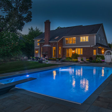 Burr Ridge, IL Swimming Pool With Sunshelf, Diving Board