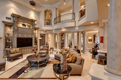 Family room - transitional family room idea in Other
