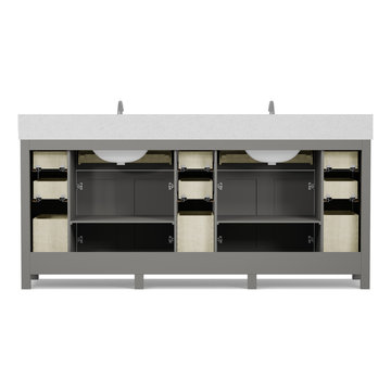 Caroline Parkway 78'' Grey Bathroom Vanity
