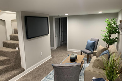 Inspiration for a timeless basement remodel in Baltimore