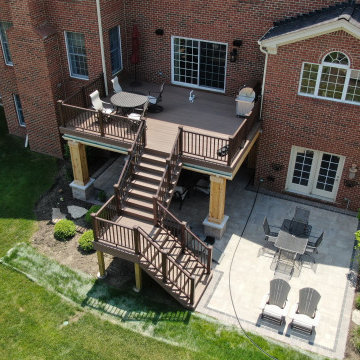 English Walnut TimberTech Deck & Belgard Patio in Hawthorne Woods, IL