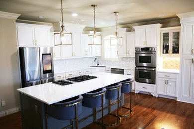 Inspiration for a kitchen remodel in Other with white countertops