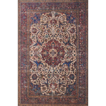 Ivory,Red,Blue,Gold Printed Loren Area Rug by Loloi, 7'6"x9'6"