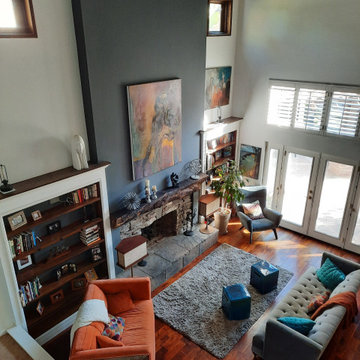 Living room Sleek Warm and Colorful
