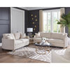 Coaster Contemporary Upholstered Arched Arms Chenille Sofa in Beige